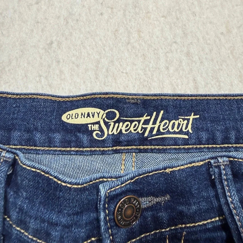Old Navy The Sweetheart Women Dark Wash Denim Shorts Mid Rise Size 6
